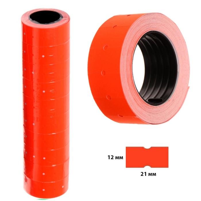 Этикет-лента 21 х 12 мм, прямоугольная, красная, 500 этикеток этикет лента 21 12 мм прямоугольная оранжевая