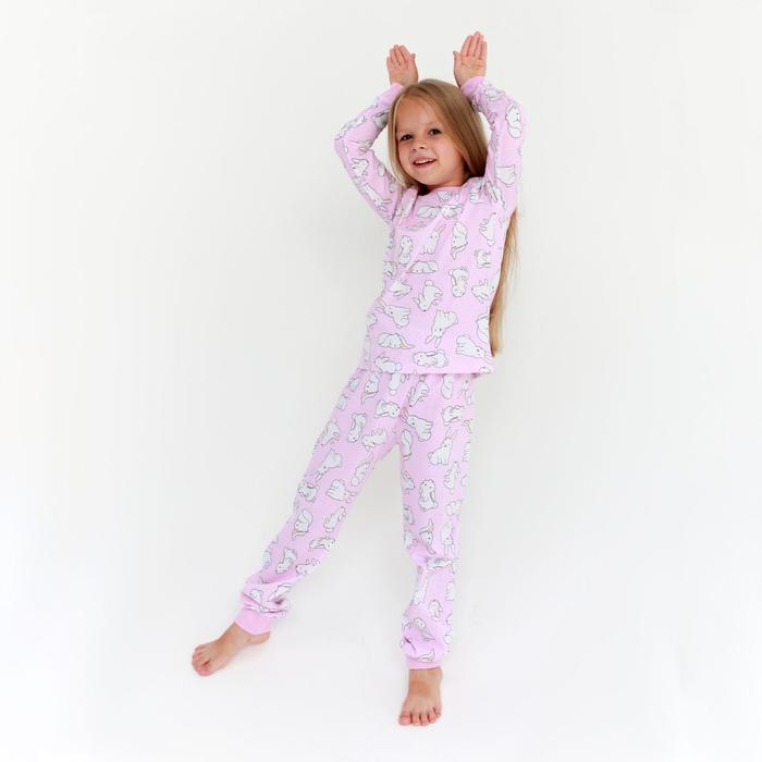 Пижама для девочки (джемпер, брюки) KAFTAN «Зайцы», рост 134-140 см (36)