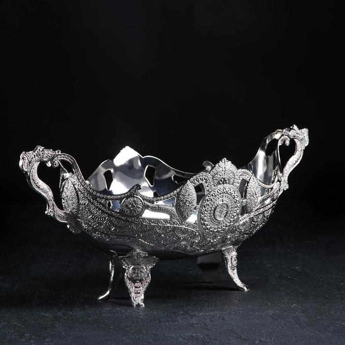 

Ваза для фруктов «Восток», 33,5×13×14 см, цвет серебряный