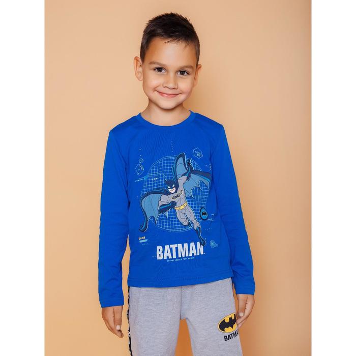 фото Футболка для мальчиков batman, рост 128 см, цвет синий