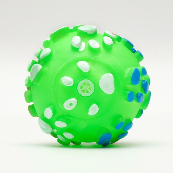 Игрушка резиновая пищащая "Мяч Лапка" 6,5 см, микс цветов