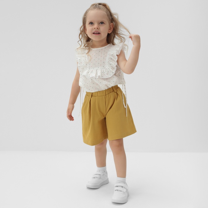 

Шорты-бермуды для девочки MINAKU: Cotton collection цвет горчичный, рост 134
