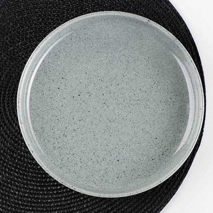 Тарелка керамическая десертная «Гранит», d=21 см, цвет серый тарелка керамическая десертная мерцание d 20 5 см цвет чёрный