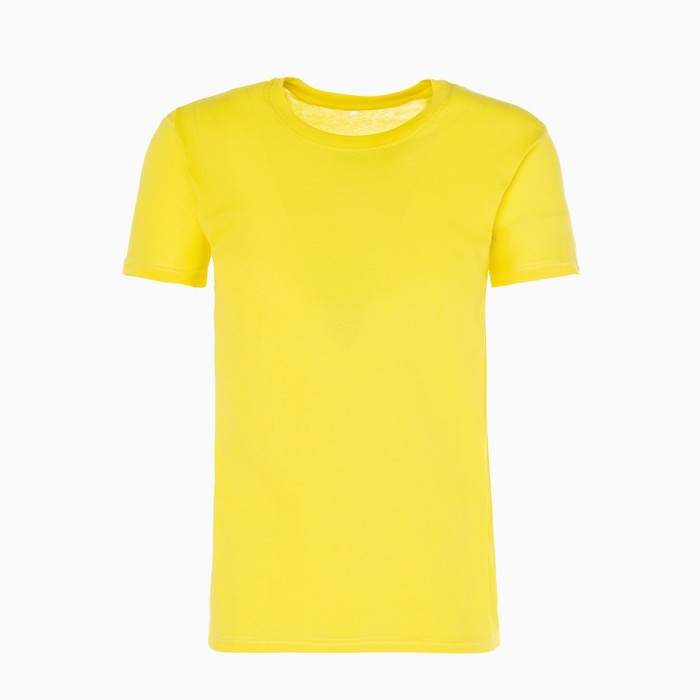 Футболка мужская однотонная, цвет жёлтый, размер 48 фото