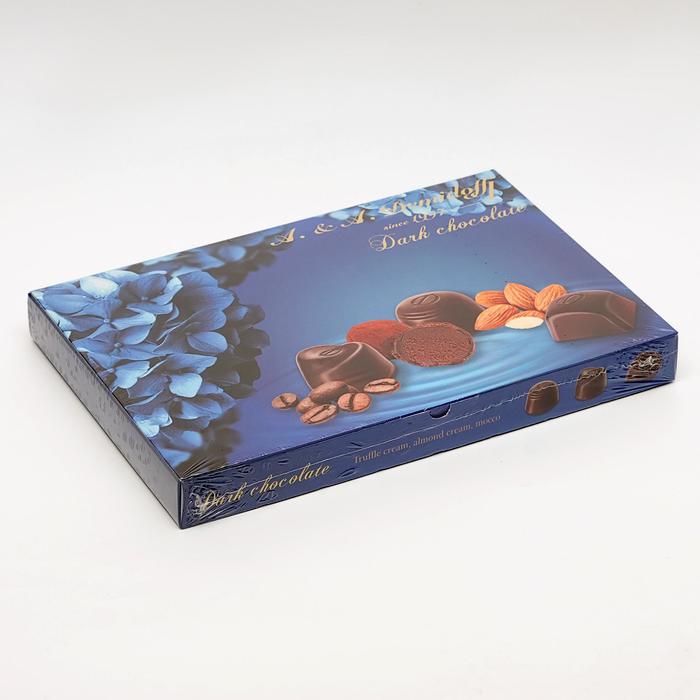 Ассорти конфет из тёмного шоколада (трюфель, миндаль, мокко), 142 г