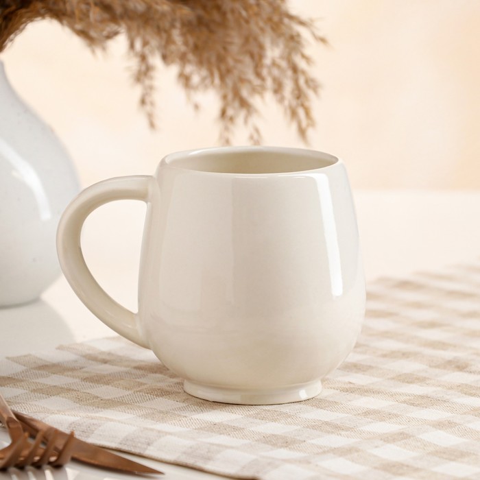 фото Кружка "чайная", белая, керамика, 0.4 л керамика ручной работы