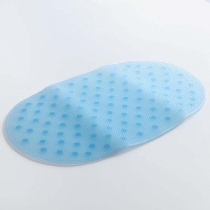 Антискользящий силиконовый коврик ROXY-KIDS для детской ванночки. Цвет голубой.