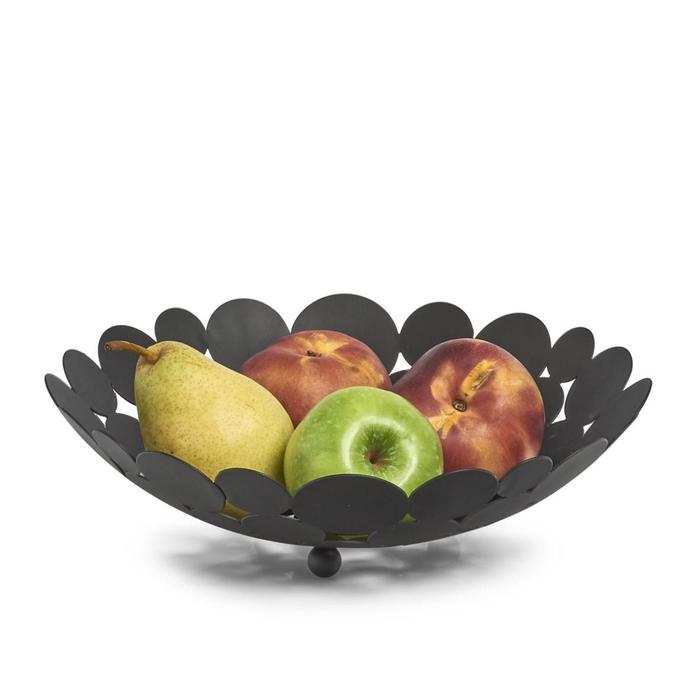 Ваза для фруктов, металл, чёрная, 29×8.5 см