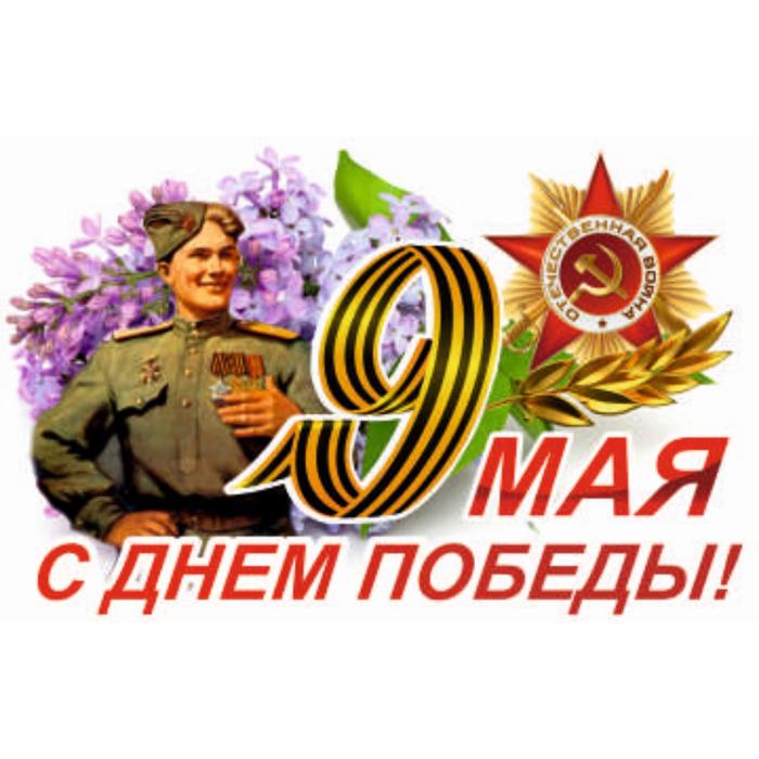 Наклейка на авто 9 Мая (Солдат) , 500*330 мм наклейка на авто 9 мая наклейки 9 мая