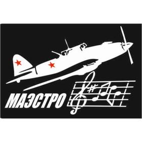 

Наклейка на авто (плоттер) "Маэстро" самолет, 300*200 мм