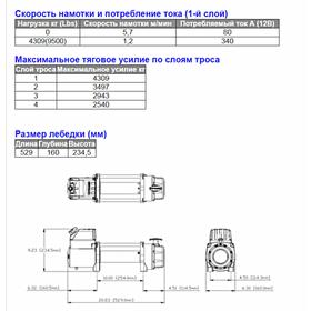 

Лебедка электрическая 12В, TigerShark 9500, Superwinch, W0976