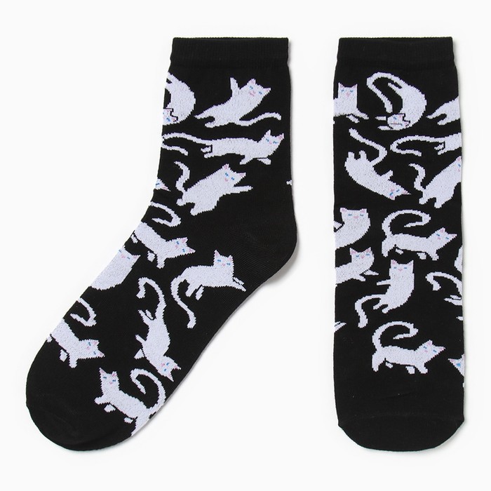 Носки MINAKU «Котики», цвет чёрный, размер 38-39 (25 см) носки minaku котики цвет чёрный размер 38 39 25 см