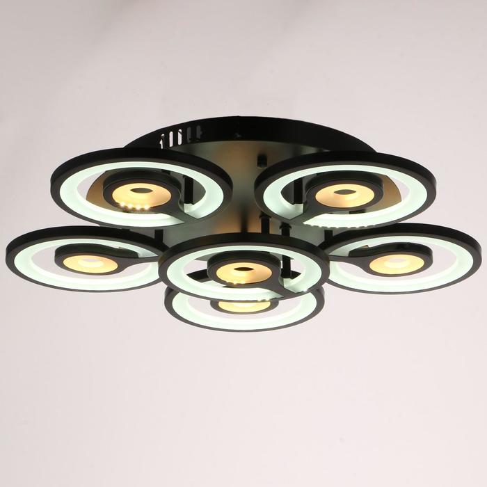 

Люстра с ПДУ 59121/6BK LED 150Вт 3 режима диммер черный 52х52х14 см