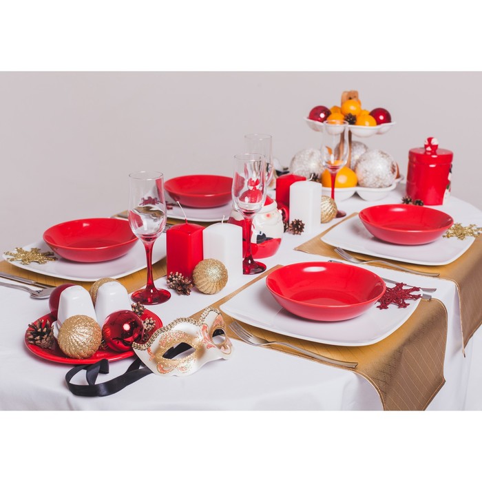 Тарелка глубокая 18 см, цвет красный