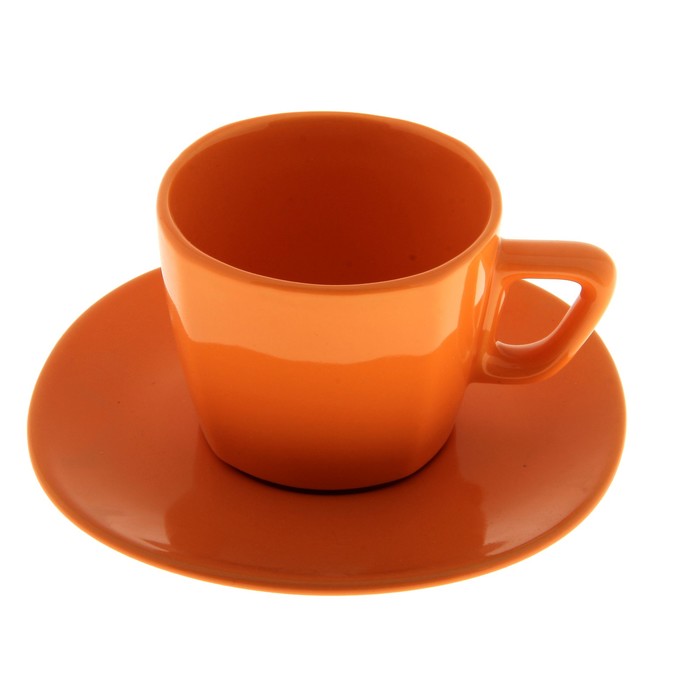 Чайная пара 200 мл, цвет оранжевый