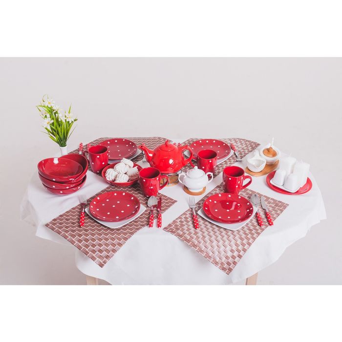 Тарелка десертная 19 см, цвет красный