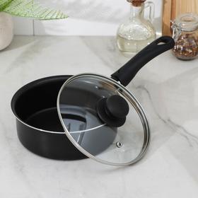 

Ковш «Лучшая цена», 1,2 л, антипригарное покрытие, стеклянная крышка, цвет чёрный