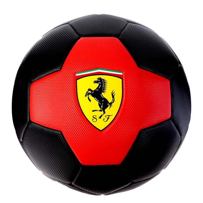 фото Мяч футбольный ferrari р.5, pvc, цвет чёрный/красный