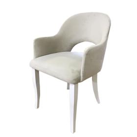 Кресло «Виола», опоры белые массив, цвет ваниль