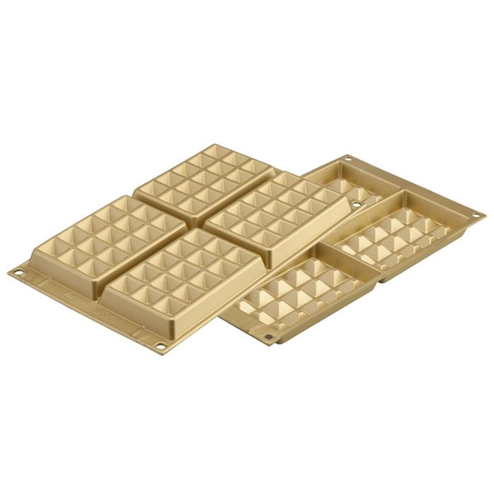 

Форма для приготовления вафель Waffel classic, силиконовая, золотая