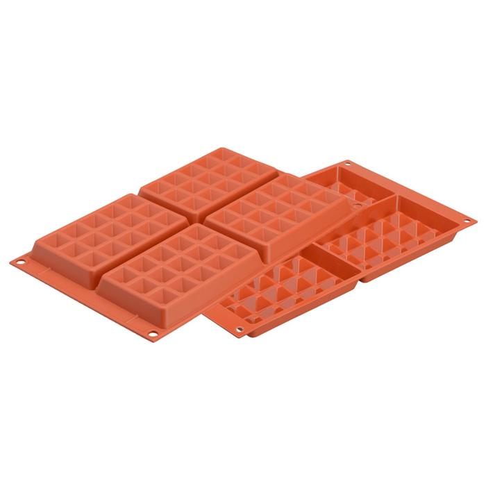 

Форма для приготовления вафель Waffel classic, силиконовая, красная