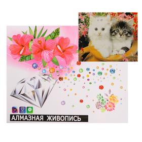 

Алмазная мозаика с подрамником, полное заполнение «Котятки» 40×50 см