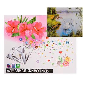 

Алмазная мозаика с подрамником, полное заполнение «Лебеди у берега» 40×50 см