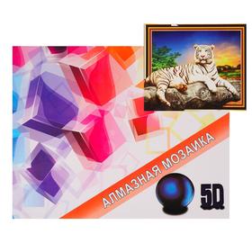 

Алмазная мозаика с подрамником, полное заполнение «Белый тигр» 40×50 см