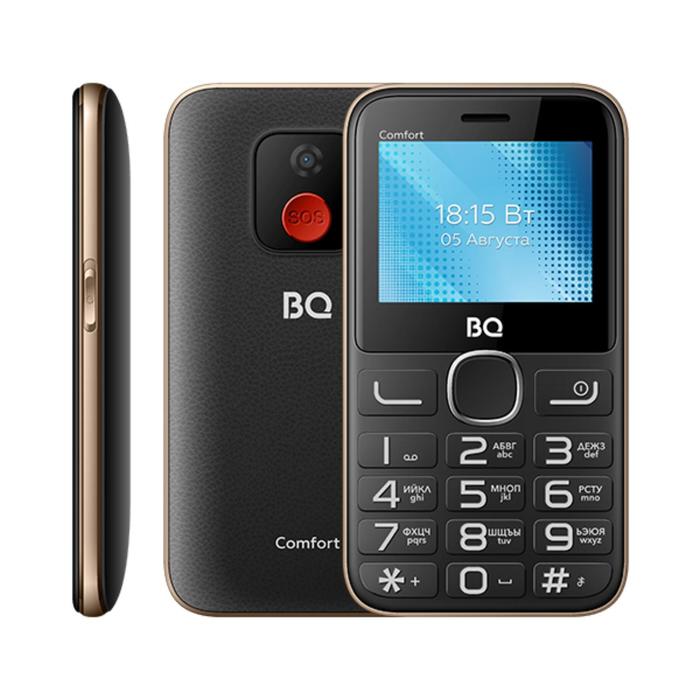 фото Сотовый телефон bq m-2301 comfort, 2.31", 2sim, 1400 мач, черно-золотистый