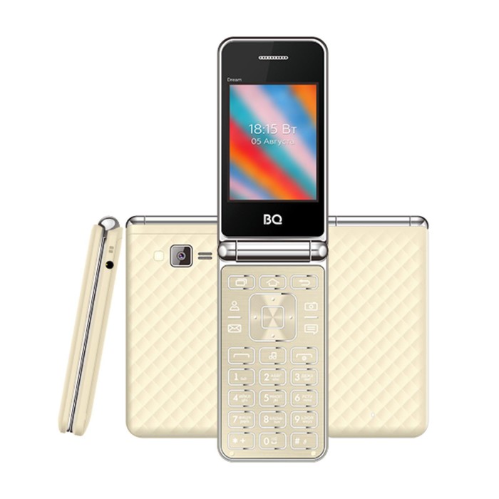 Сотовый телефон BQ M-2445 Dream, 2.4, 2sim, 800 мАч, золотистый мобильный телефон bq 2445 dream gold