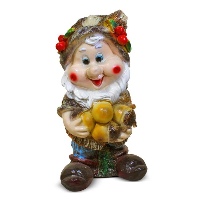 

Садовая фигура "Гном с желудями" 22х26х41см