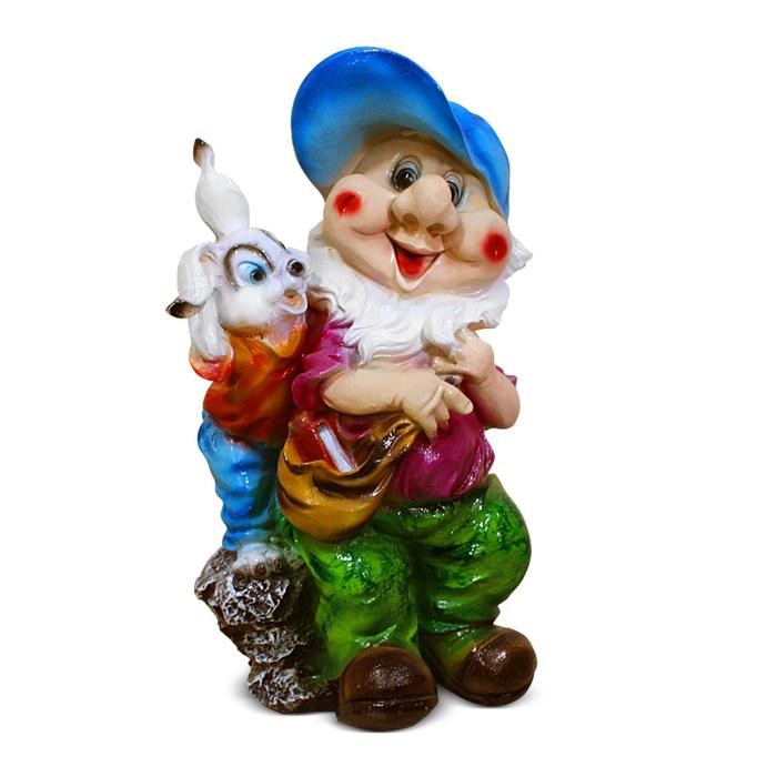 

Садовая фигура "Гном с зайчиком" 23х26х43см