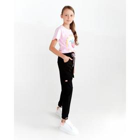 

Спортивные брюки для девочки, цвет чёрный, рост 134 см