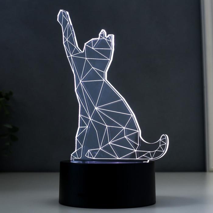 

Светильник "Котейка", LED RGB 2Вт, цвет белый от сети 14х9,6х17см