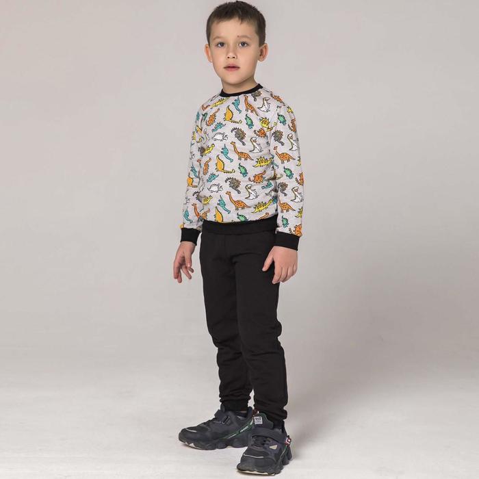Свитшот для мальчика, цвет чёрный/серый, рост 104-110 см (36)
