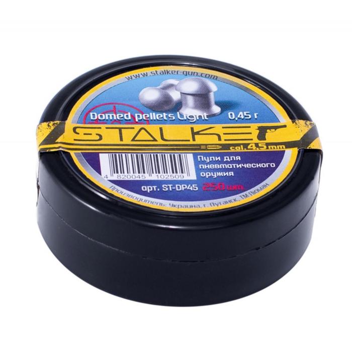 пульки stalker domed pellets калибр 4 5 мм вес 0 68 г 250 шт Пули для пневматики Stalker Domed pellets, кал. 4,5мм, 0,45гр, 250шт