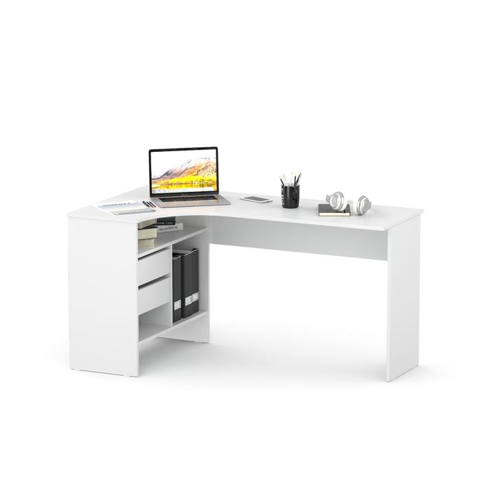 Компьютерный стол «СПм-25», 1450×810×740 мм, угловой, левый, цвет белый цена и фото