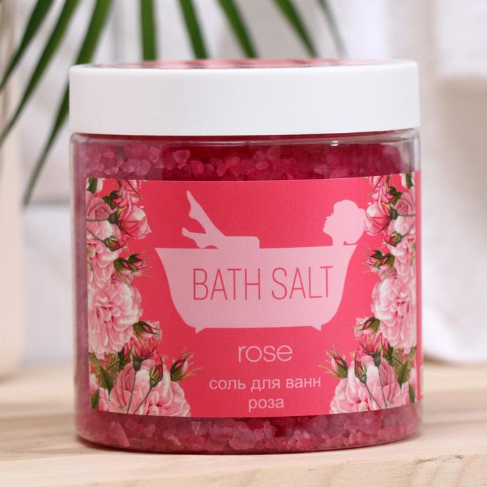 Соль для ванн ROSE (с эфирным маслом розы), банка 600 г