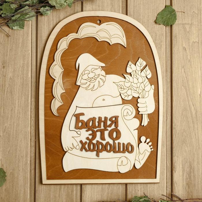 

Табличка для бани 24×33.5 см "Баня - это хорошо!"