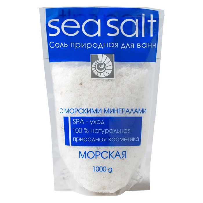 Соль для ванн Северная жемчужина «Морская» с морскими минералами, 1000 г северная жемчужина северная жемчужина соляной скраб миндаль
