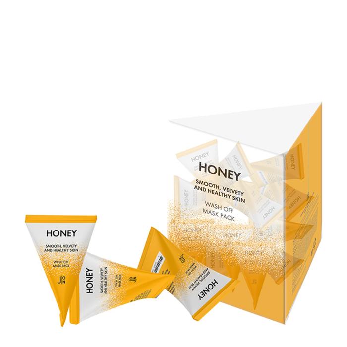 фото Набор маска для лица honey smooth velvety and healthy skin wash off mask pack, 20 шт * 5гр j:on