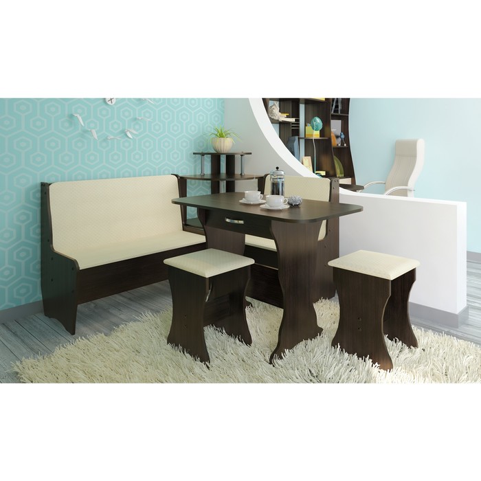 

Кухонный уголок Трапэзи ТЕССЕРА 1582х1182х990 Nice Beige/Венге магия