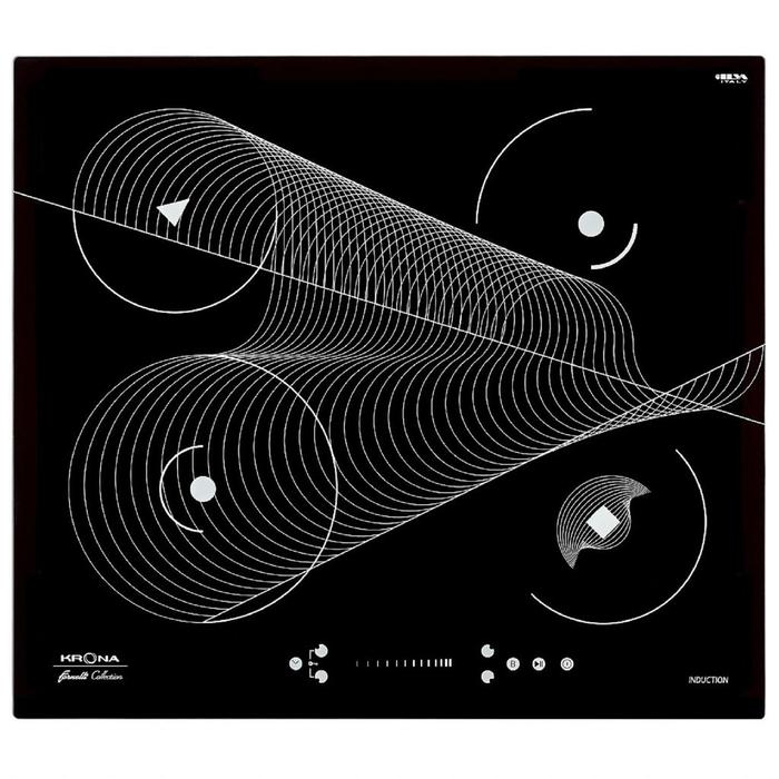 Варочная поверхность Krona MERIDIANA 60 BL, индукционная, 7200 Вт, 4 конфорки, сенсор, чёрн.