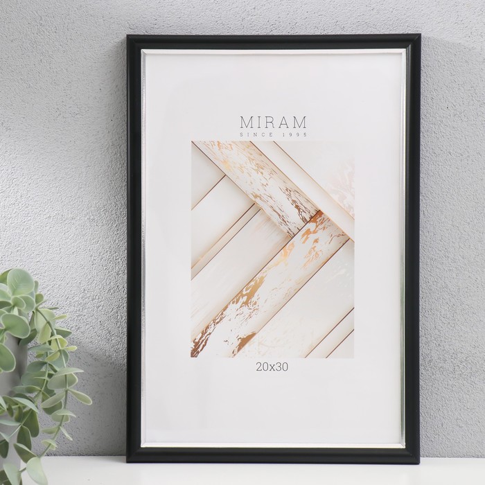 

Фоторамка пластик "МИРАМ" 20х30 см, 636477 чёрный (пластиковый экран)