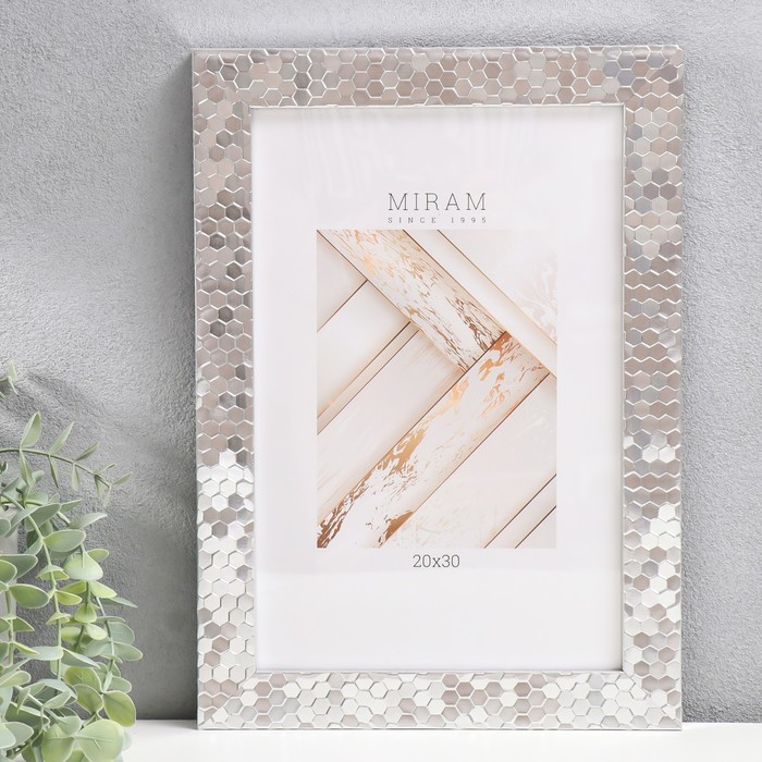 

Фоторамка пластик "МИРАМ" 20х30 см, 651628 металлик (пластиковый экран)
