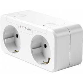 

Умная розетка Satechi Homekit Smart Outlet, 15 А, двухместная, с з/к, Wi-Fi, белая