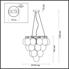 

Люстра GRAPE, 6x40Вт E14, цвет бронза, IP20