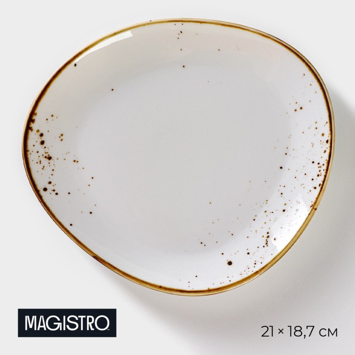 

Блюдо фарфоровое для подачи Magistro «Церера», 21×18,7 см, цвет белый