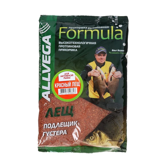 Прикормка Allvega Formula Red Bream, красный лещ, 900 г прикормка allvega formula red carp красный карп 900 г