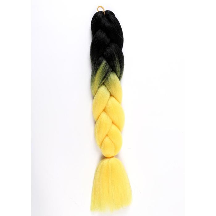 ZUMBA Канекалон двухцветный, гофрированный, 60 см, 100 гр, цвет чёрный/жёлтый(#BY11)